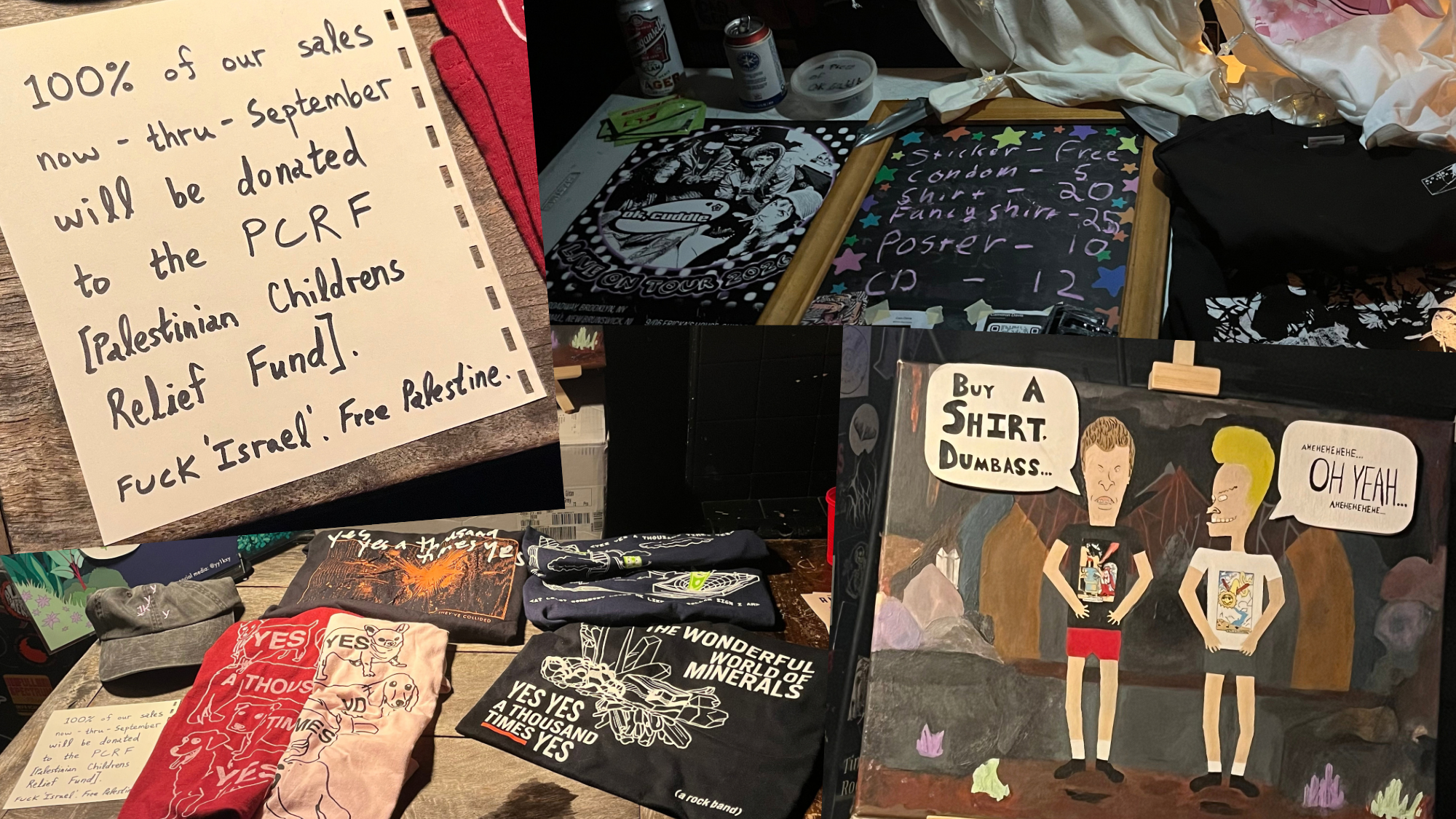 Merch Table Collage Merch Table Collage